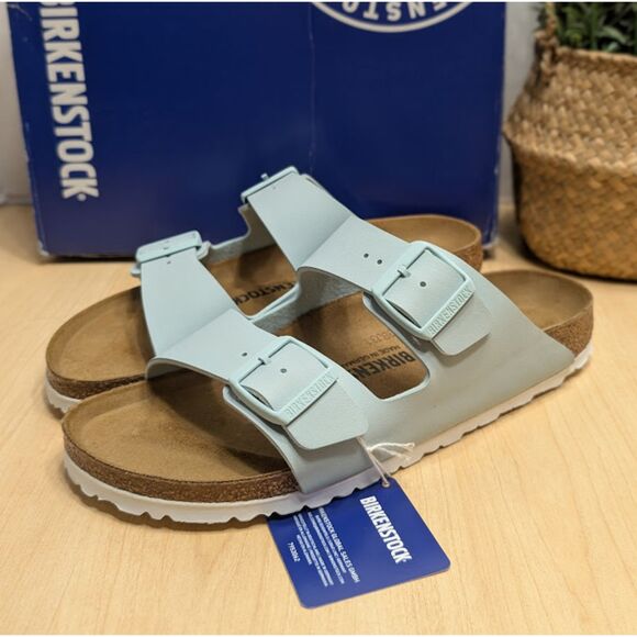 Birkenstock Arizona Birko-Flor Surf Green Slide Sandals Women's 10 EU 41 NIB - Picture 2 of 14